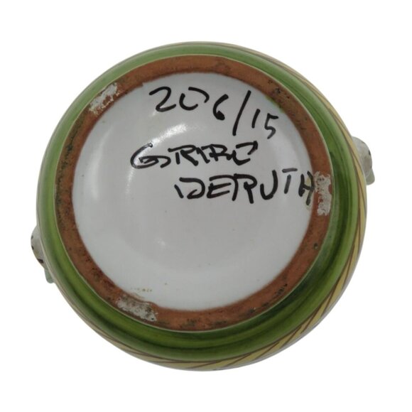 DERUTA Italian Ceramic VASE with Floral Design and Dual Handles - Damaged - Picture 8 of 12